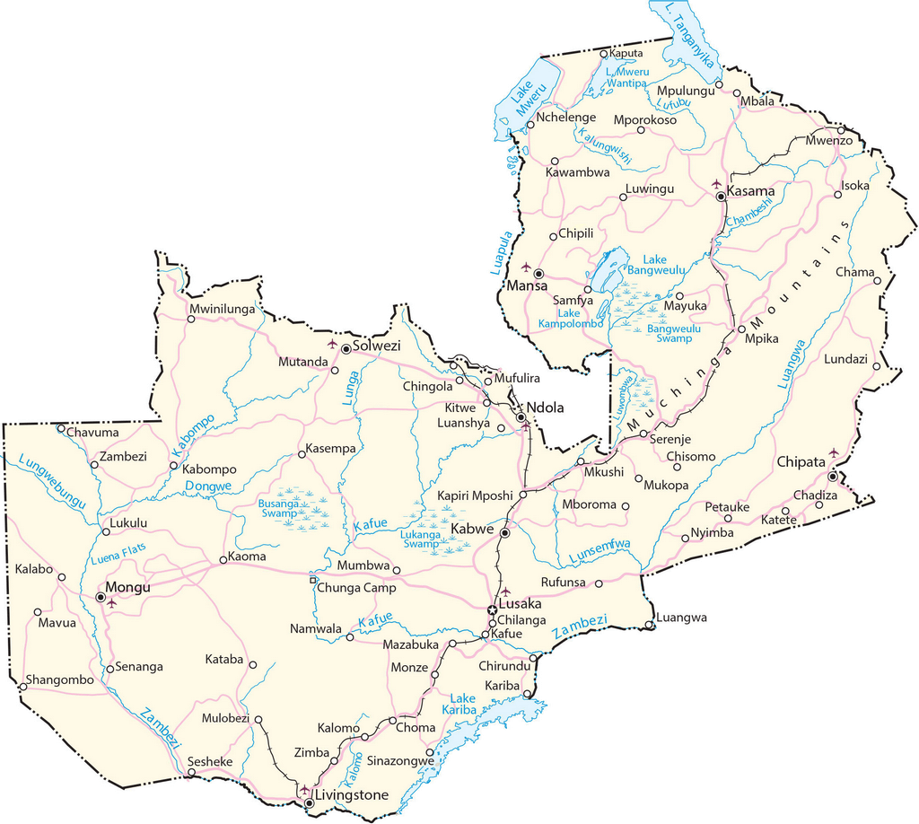 Bản đồ Zambia