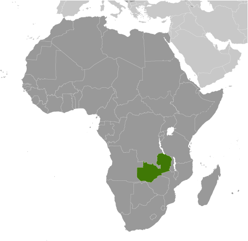 Bản đồ vị trí của Zambia