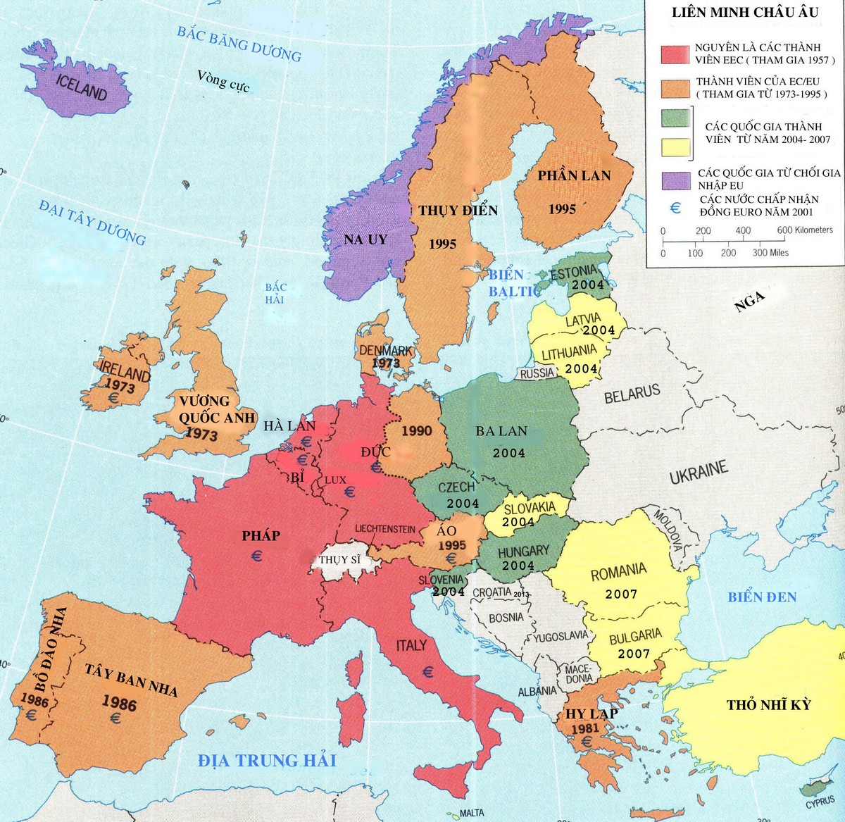 Bản đồ châu Âu bằng tiếng Việt