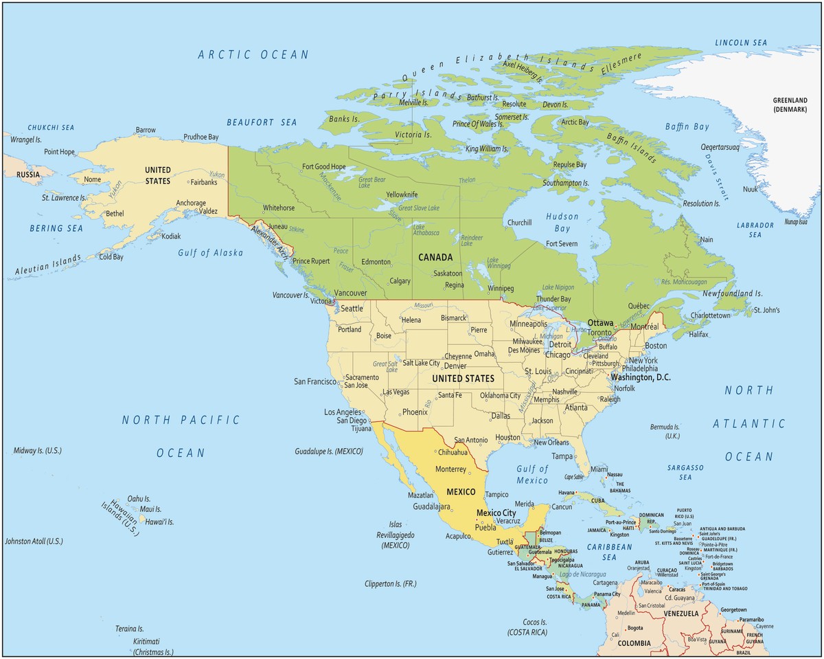 Bản đồ Bắc Mỹ