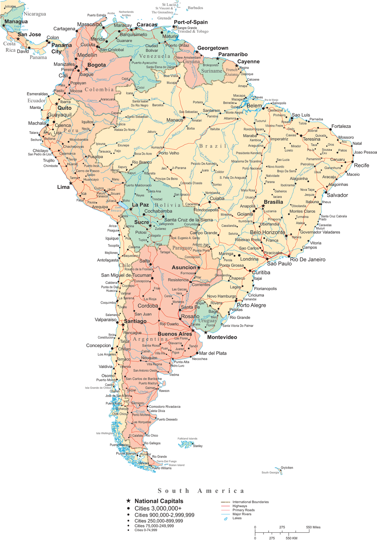 Bản đồ Nam Mỹ