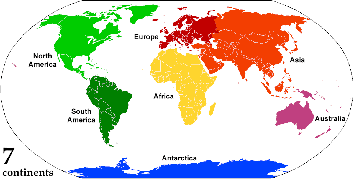 Bản đồ thế giới - các châu lục